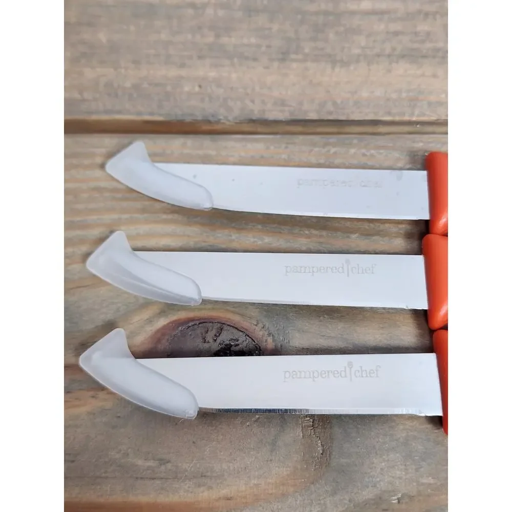 Paring Knife Lot of 3 Pampered Chef Kitchen Plastic Handle